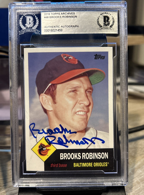 2016 BROOKS ROBINSON Signed Topps Archives Card #48 - Beckett BAS Certified