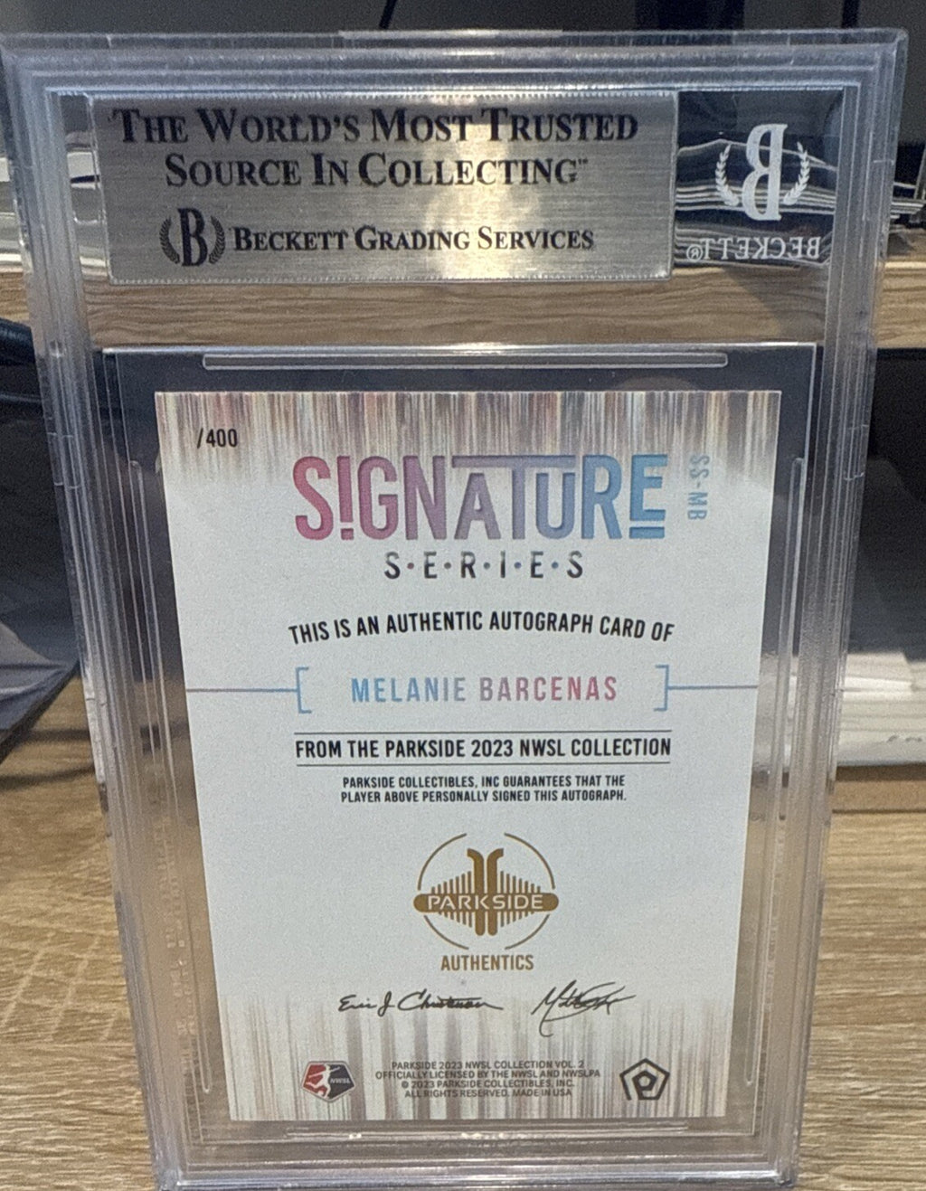 BGS 9 Mint 2023 Parkside NWSL Signature Series Auto MELANIE BARCENAS /400