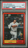 2024 Topps Archives - Jasson Dominguez #1 Image Var Red Hot Foil /50 (RC) PSA 9