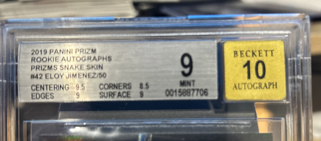 2019 Panini Prizm Eloy Jimenez Rookie AUTO Snake Skin /50 BGS 9 Mt Auto 10 Gem
