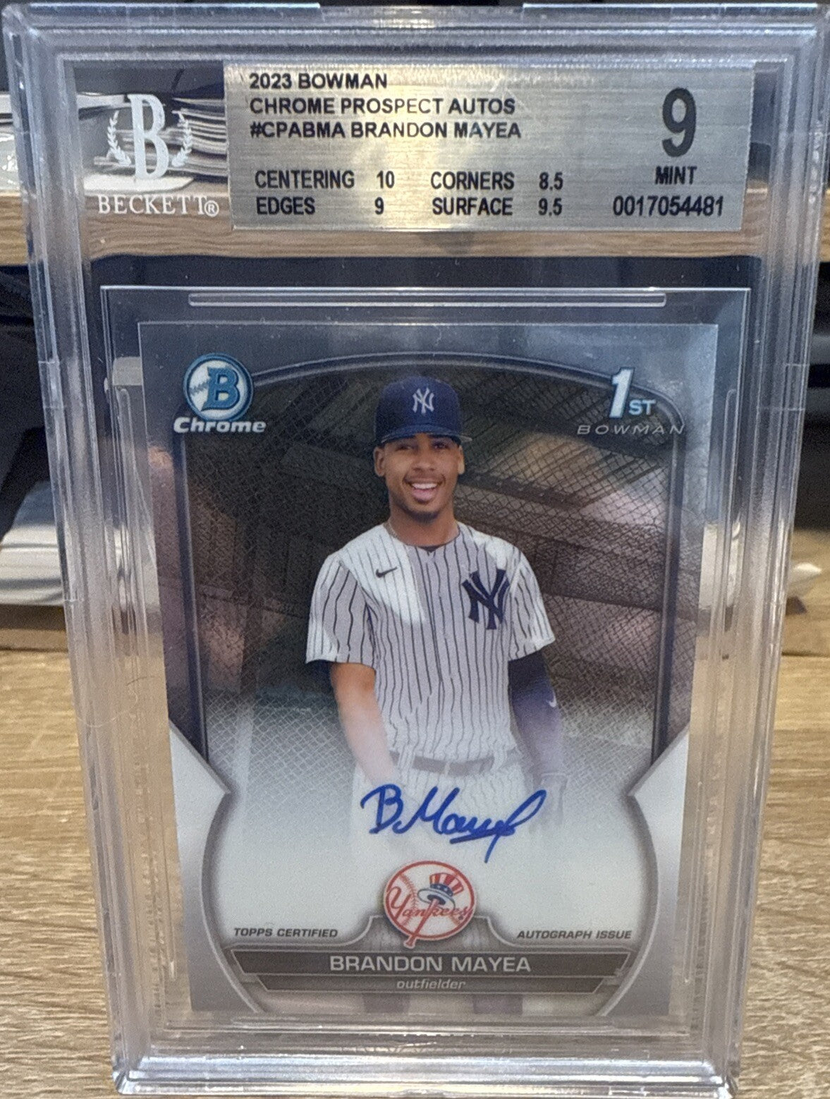 2023 Bowman Chrome Brandon Mayea 1st Prospect Auto #CPA-BMA BGS 9 Mint
