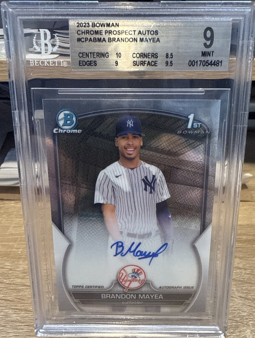 2023 Bowman Chrome Brandon Mayea 1st Prospect Auto #CPA-BMA BGS 9 Mint
