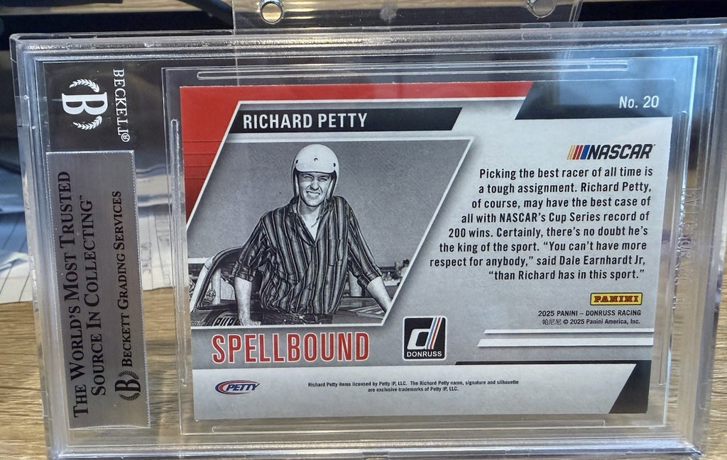 Signed Richard Petty 2025 Donruss Spellbound #20 - Beckett BAS Slab