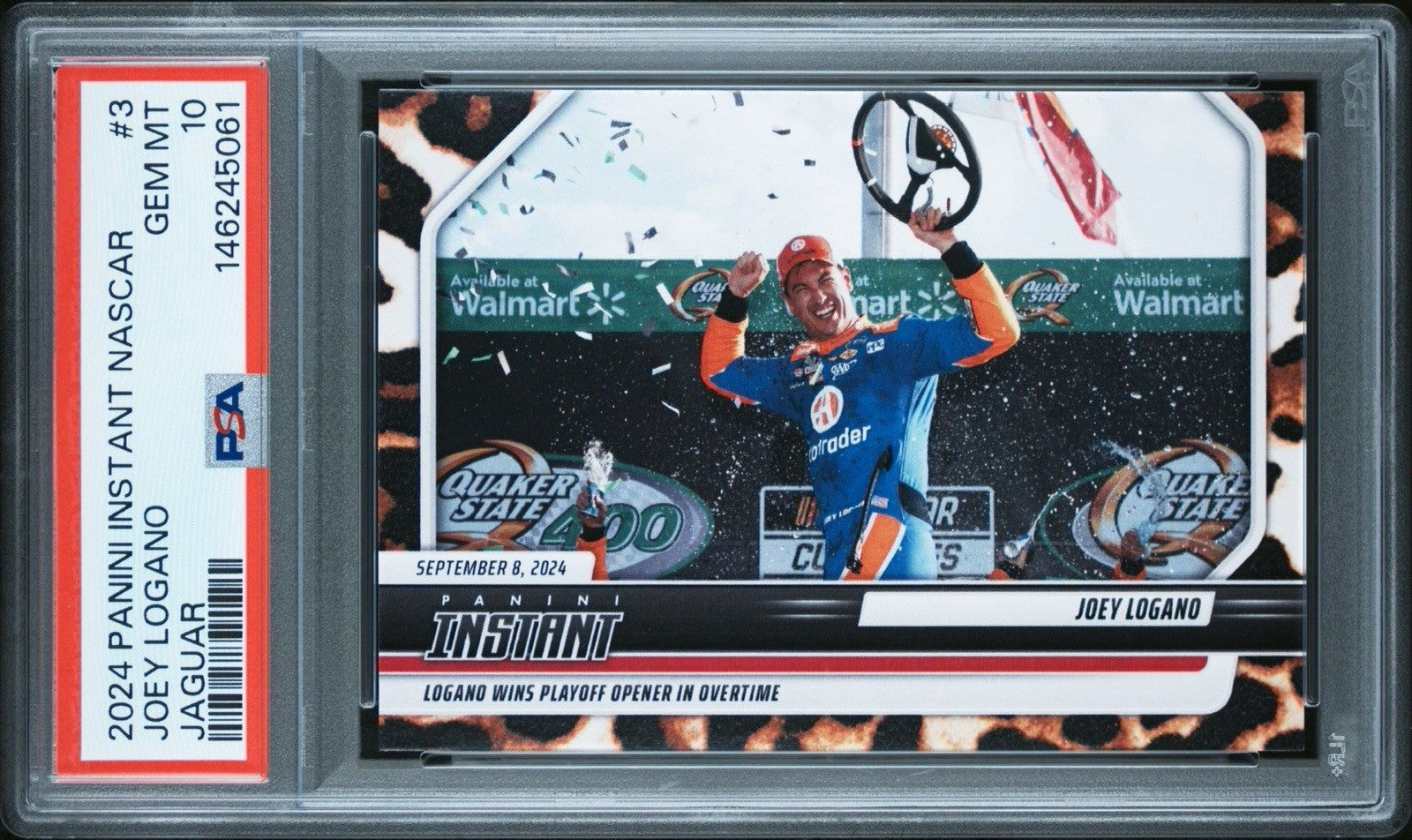 JOEY LOGANO 2024 Panini Instant Nascar 8/10 Jaguar #3 - PSA 10 Gem