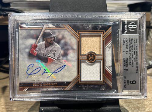 2022 Topps Museum ELOY JIMENEZ Dual Relic AUTO Autograph Copper 14/50 BGS 9 Mint
