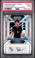Tyran Stokes 2024 PANINI PRIZM DRAFT SENSATIONAL SIGNATURES SILVER PRIZM -PSA 9