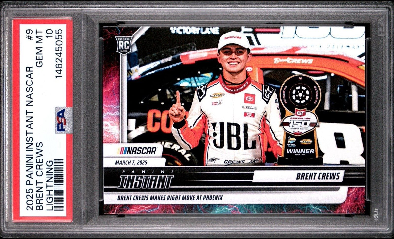 2025 Panini Instant #9 Brent Crews -  Lightning /5 PSA 10 Gem