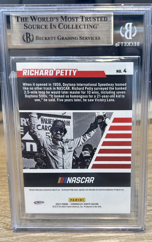 2022 Panini Chronicles Zenith #4 Richard Petty Signed BAS Beckett Slabbed