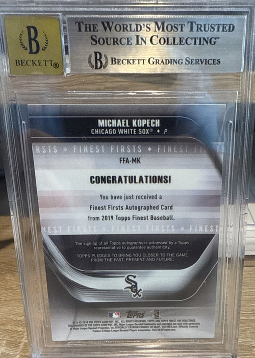 2019 Topps Finest Green Wave /99  Michael Kopech Auto BGS 9/Auto 10