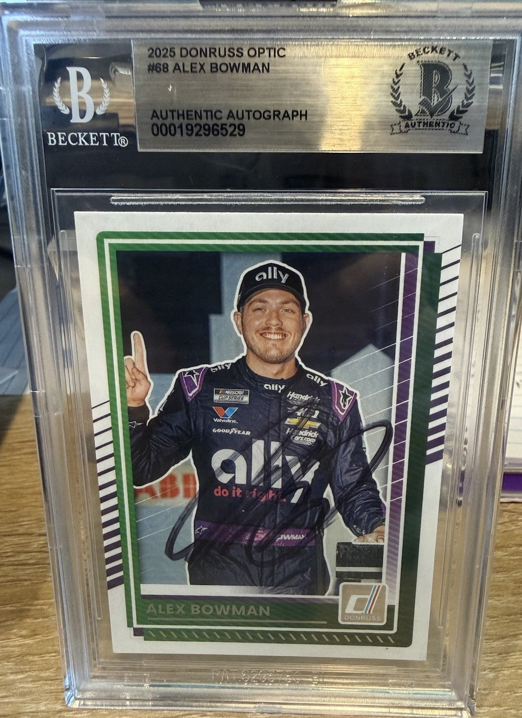 Signed Alex Bowman 2025 Donruss Optic  #68 - Beckett BAS Slab