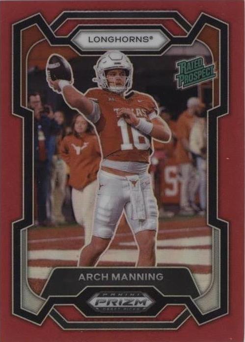 2024 Panini Prizm Draft - Rated Prospect Arch Manning #192 Red Prizm /299 PSA 9