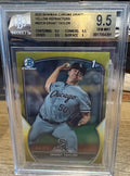 2023 Bowman Chrome Draft 1st Bowman Grant Taylor Yellow Refractor #/75 BGS 9.5
