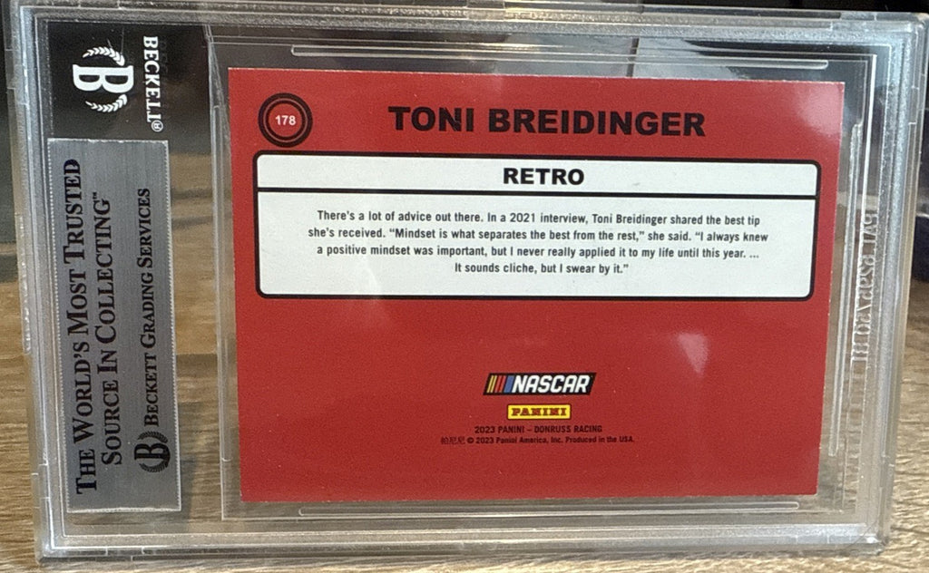 Signed 2023 Donruss Retro #178 Toni Breidinger - Beckett BAS Slab