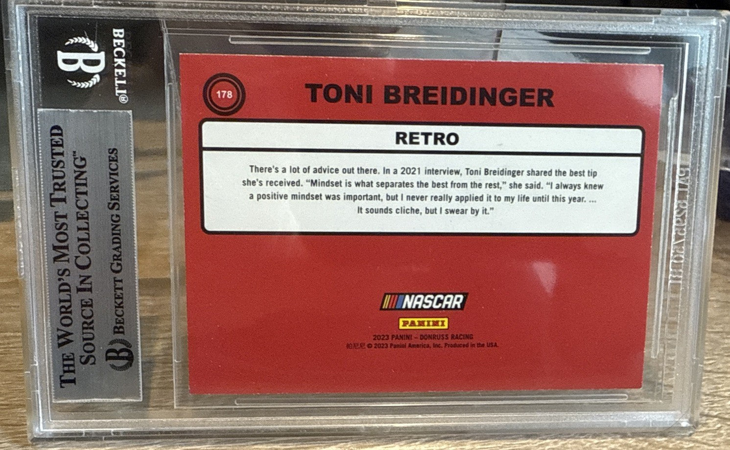 Signed 2023 Donruss Retro #178 Toni Breidinger - Beckett BAS Slab