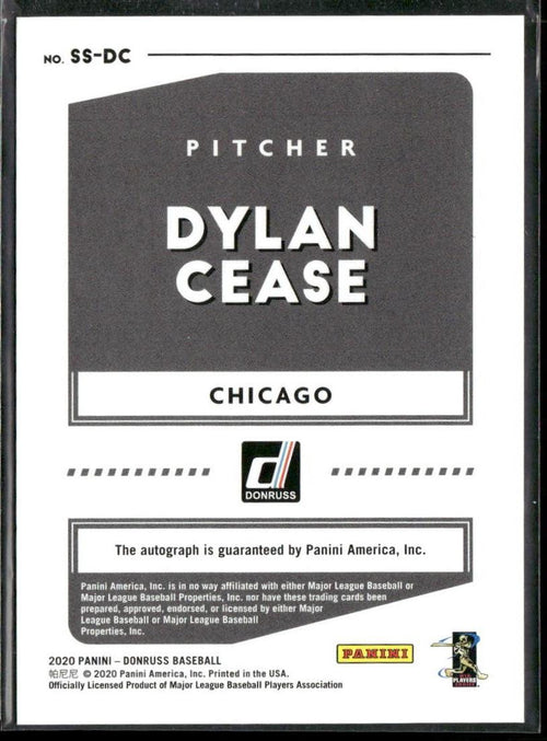 2020 Donruss #SS-DC Dylan Cease Signature Series