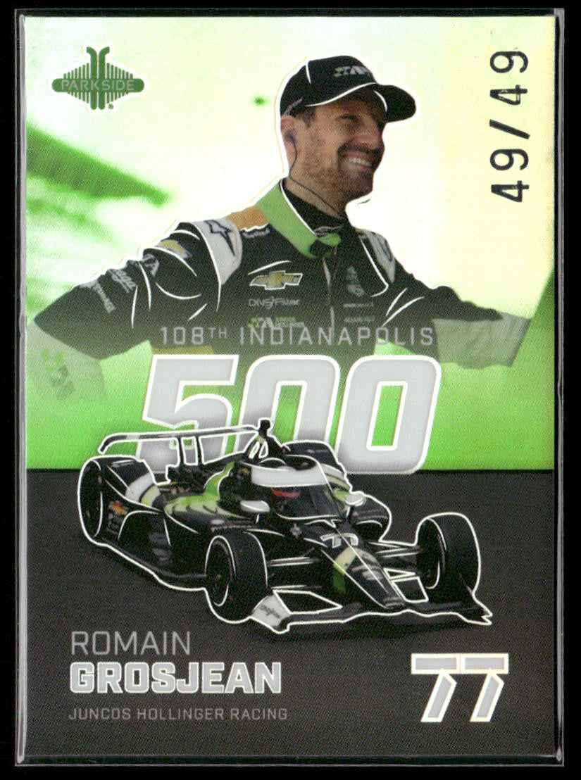 2024 Parkside INDYCAR Pacific #19 Romain Grosjean Green #/49