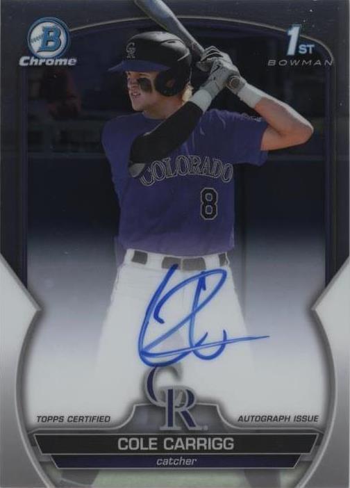 BGS 9.5 Gem 2023 Bowman Draft - Chrome Prospect Autographs #CDA-CC Cole Carrigg