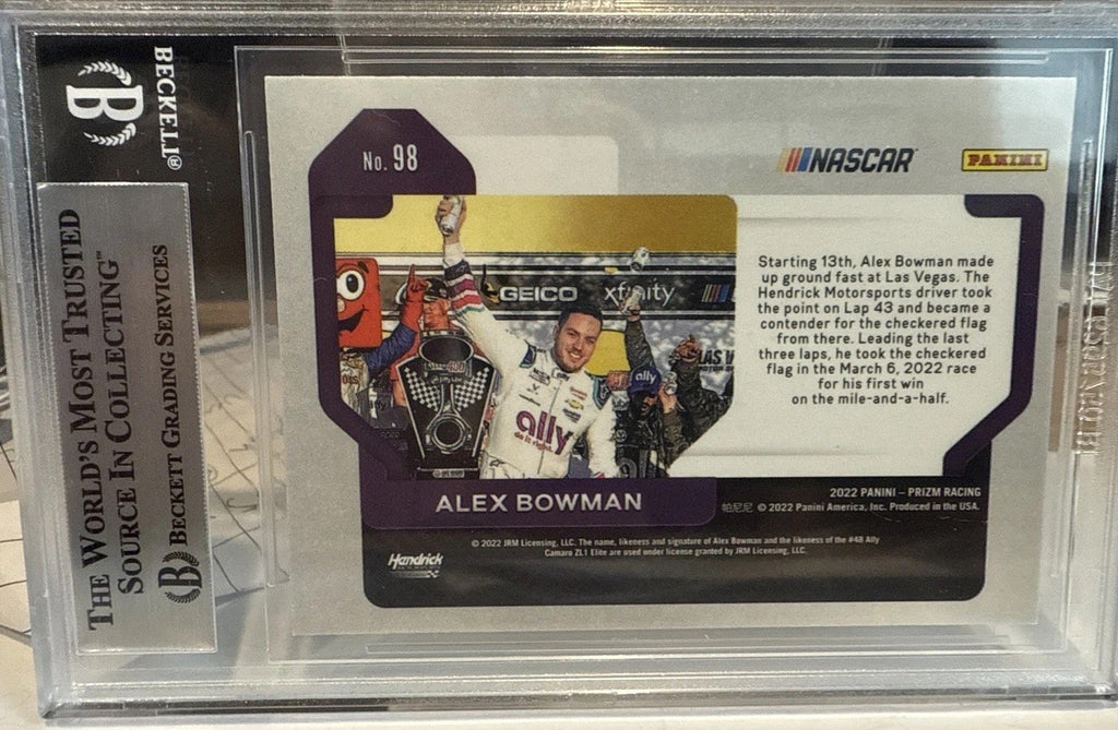 Signed 2022 Panini Prizm #98 Alex Bowman - Beckett BAS Slab