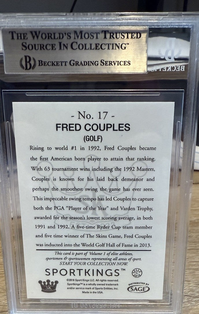 Signed 2018 Sportkings #17 Fred Couples - Beckett BAS Slab