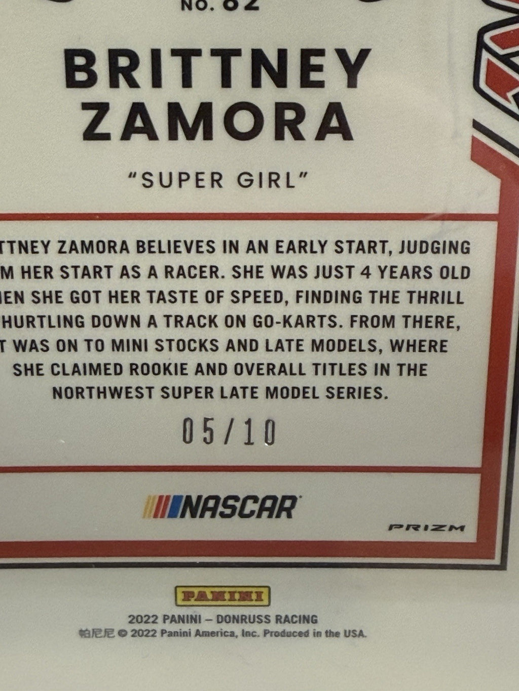 Signed Brittney Zamora 2022 Donruss Optic Retro Gold /10 - BAS Beckett Slab
