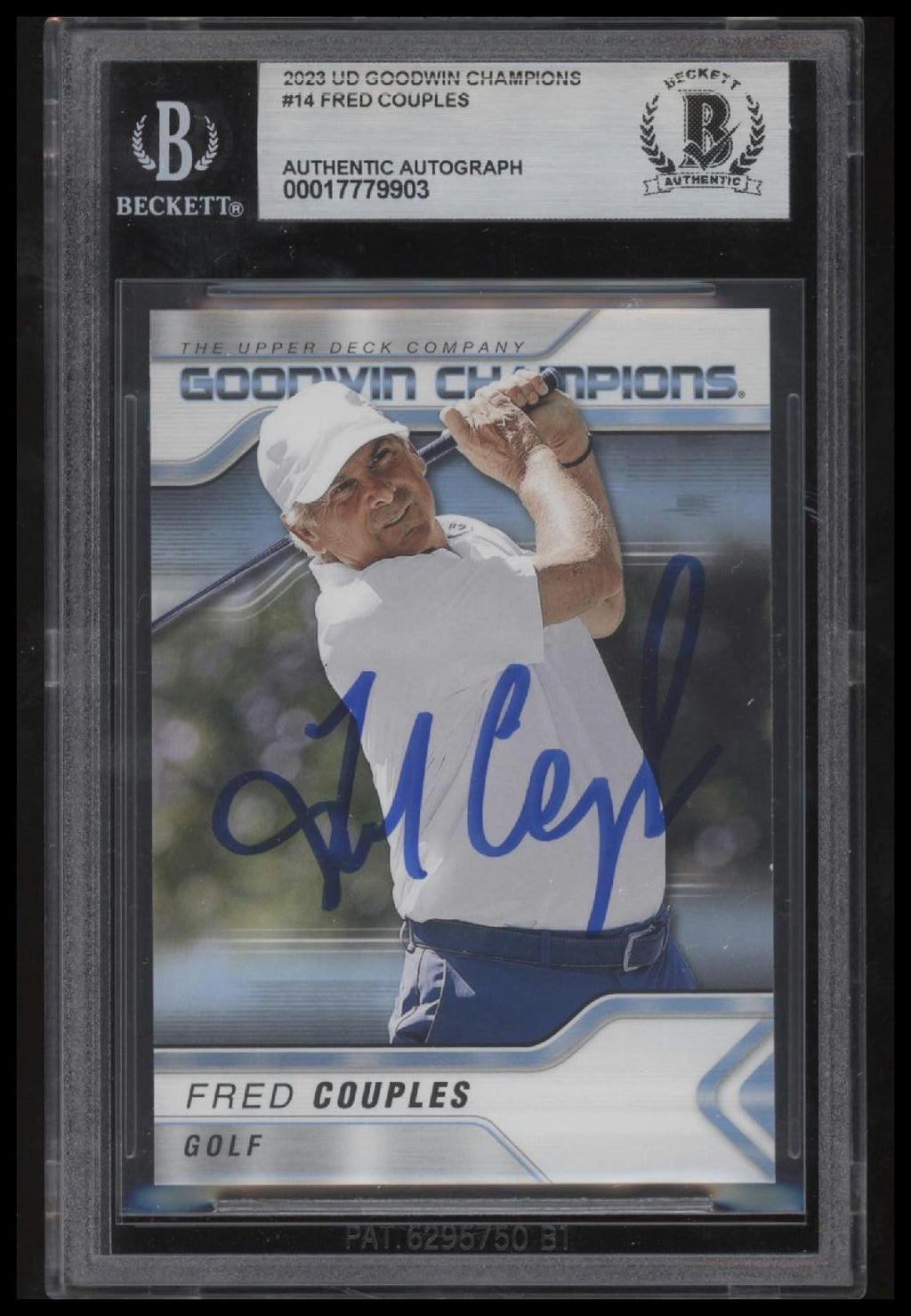 Signed 2023 Upper Deck Goodwin Champions #14 Fred Couples - Beckett BAS Slab