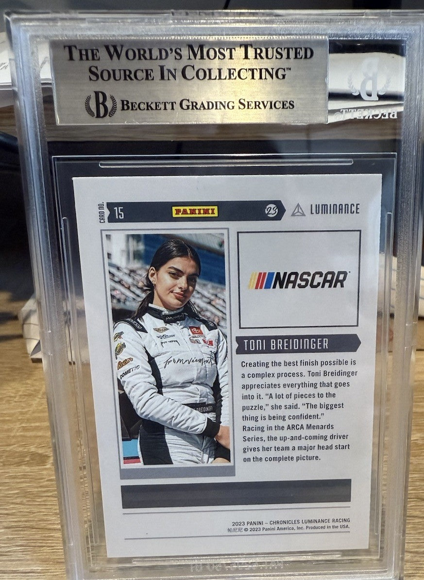 Signed Toni Breidinger 2023 Panini Chronicles Luminance #15 - Beckett BAS Slab