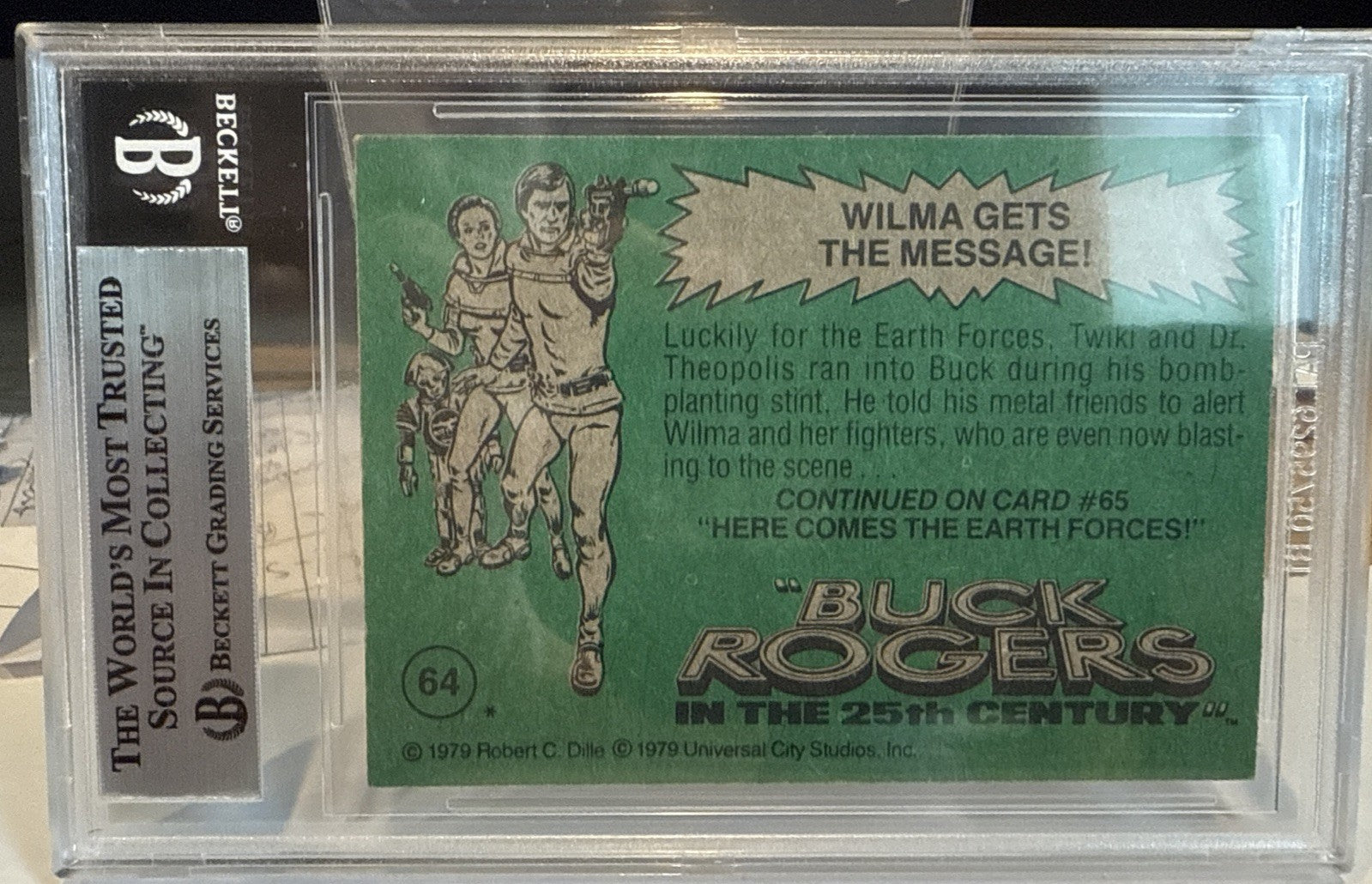Signed Erin Gray 1979 Topps Buck Rodgers #64 - Beckett BAS Slab
