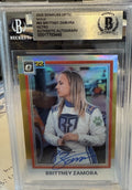 Signed Brittney Zamora 2022 Donruss Optic Retro Gold /10 - BAS Beckett Slab