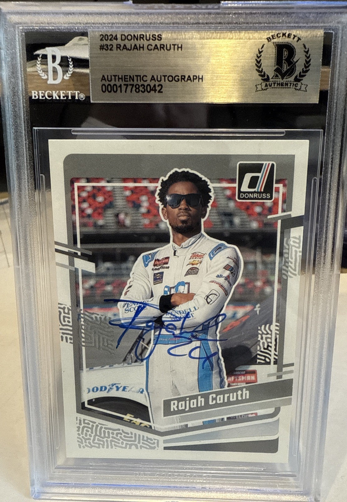 Signed RAJAH CARUTH 2024 Donruss #32  - Beckett BAS Slab