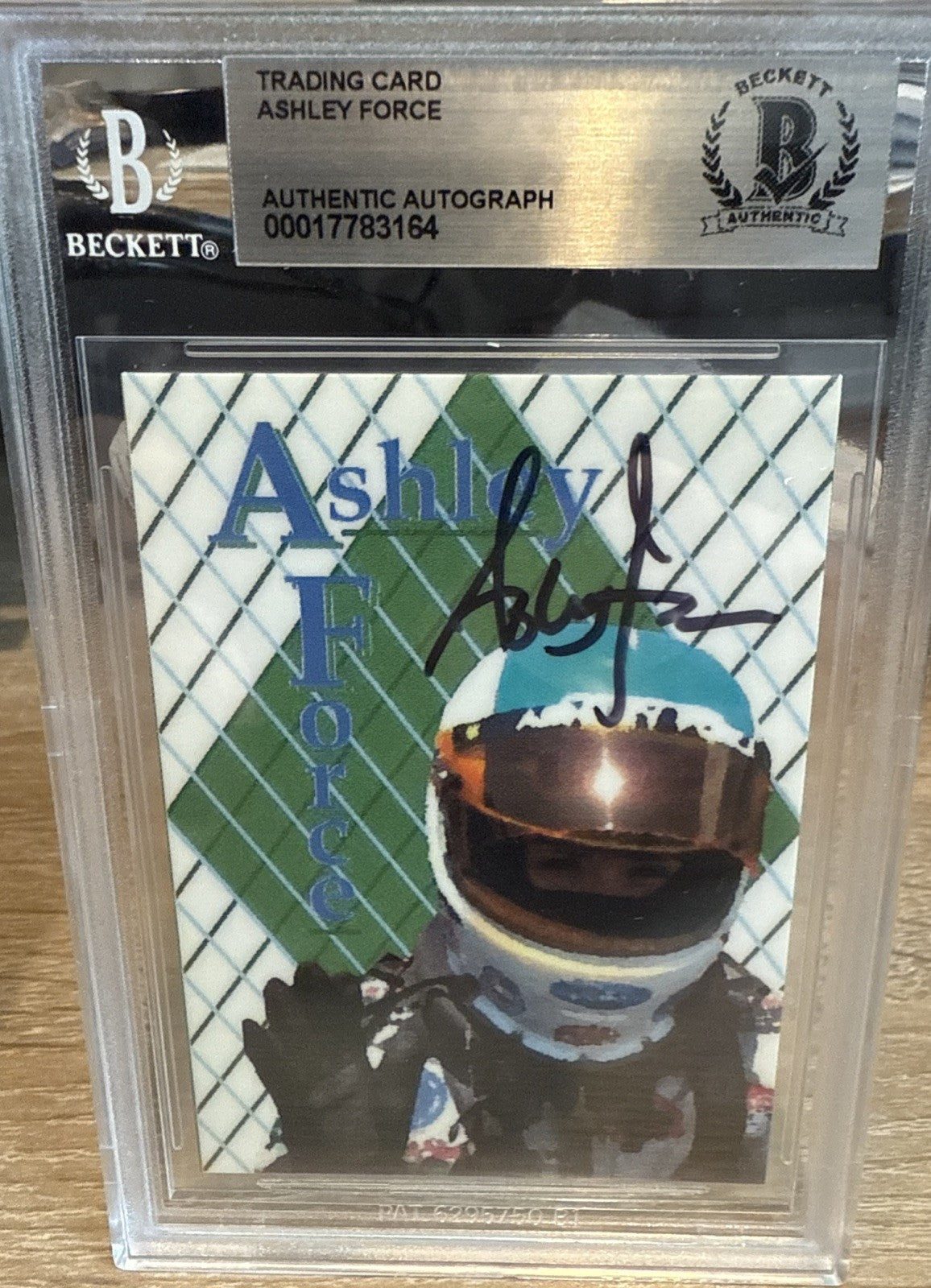 Signed Ashley Force - Custom Trading Card Beckett BAS Slab