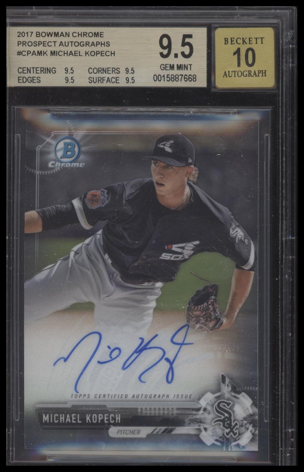 2017 Bowman Chrome #CPA-MK Michael Kopech Prospect Autographs BGS 9.5/10